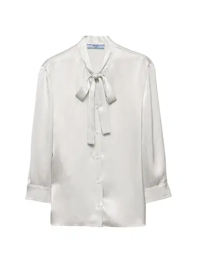 Prada Women's Satin Crepe Shirt - Light Green | Thumbnail 1 Prada Women's Satin Crepe Shirt - Light Green | Thumbnail 1