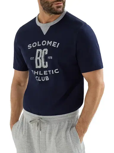 Brunello Cucinelli Men's Cotton Jersey T-Shirt with Print - Cobalt | Thumbnail 4 Brunello Cucinelli Men's Cotton Jersey T-Shirt with Print - Cobalt | Thumbnail 4