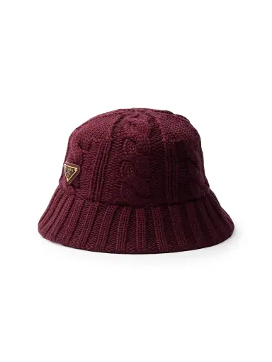 Prada Women's Wool Bucket Hat - Dark Red - Size Large | Thumbnail 1