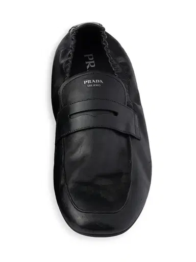 Prada Men's Shuffle Antiqued Leather Loafers - Black - Size 11 | Thumbnail 4