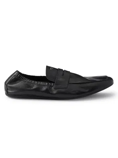 Prada Men's Shuffle Antiqued Leather Loafers - Black - Size 11 | Thumbnail 1