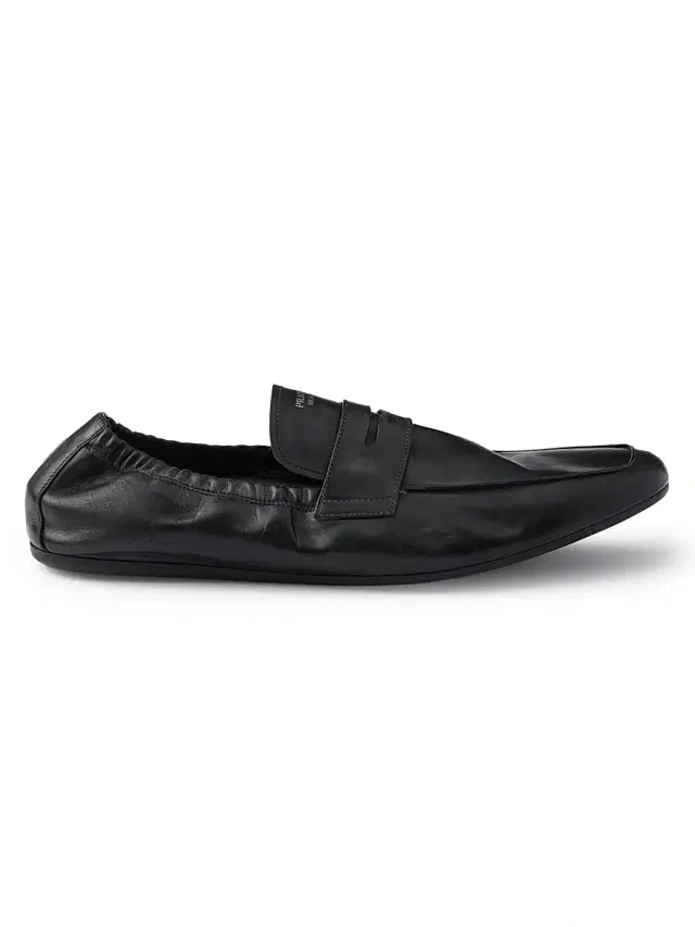 Prada Men's Shuffle Antiqued Leather Loafers - Black