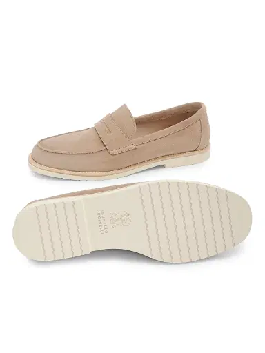 Brunello Cucinelli Men's Suede Penny Loafers | Thumbnail 5 Brunello Cucinelli Men's Suede Penny Loafers | Thumbnail 5