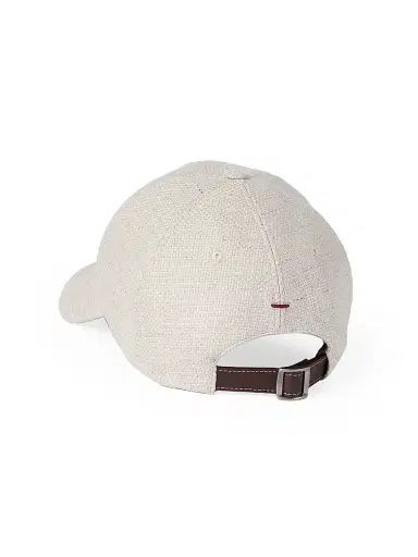 Brunello Cucinelli Men's Silk, Linen and Wool Hopsack Baseball Cap - Natural - Size XXL | Thumbnail 2 Brunello Cucinelli Men's Silk, Linen and Wool Hopsack Baseball Cap - Natural - Size XXL | Thumbnail 2