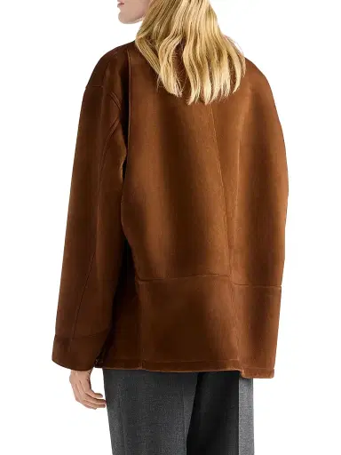 Prada Women's Suede Caban Jacket - Brown | Thumbnail 4 Prada Women's Suede Caban Jacket - Brown | Thumbnail 4