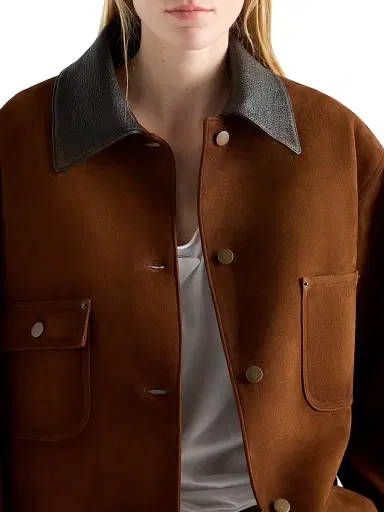 Prada Women's Suede Caban Jacket - Brown | Thumbnail 5 Prada Women's Suede Caban Jacket - Brown | Thumbnail 5