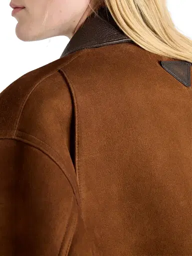 Prada Women's Suede Caban Jacket - Brown | Thumbnail 6 Prada Women's Suede Caban Jacket - Brown | Thumbnail 6