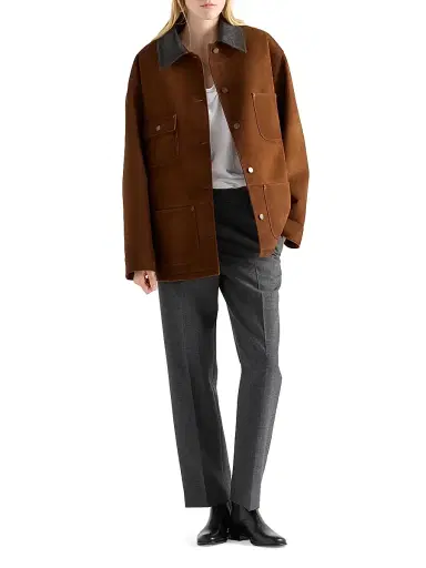 Prada Women's Suede Caban Jacket - Brown | Thumbnail 7 Prada Women's Suede Caban Jacket - Brown | Thumbnail 7