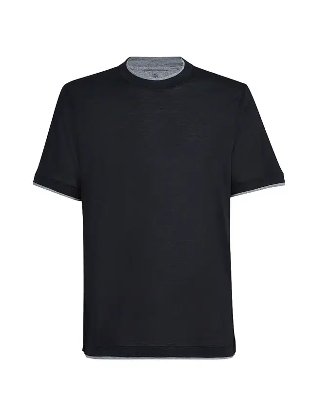 Brunello Cucinelli Men's Silk and Cotton Jersey Crew Neck T-Shirt
