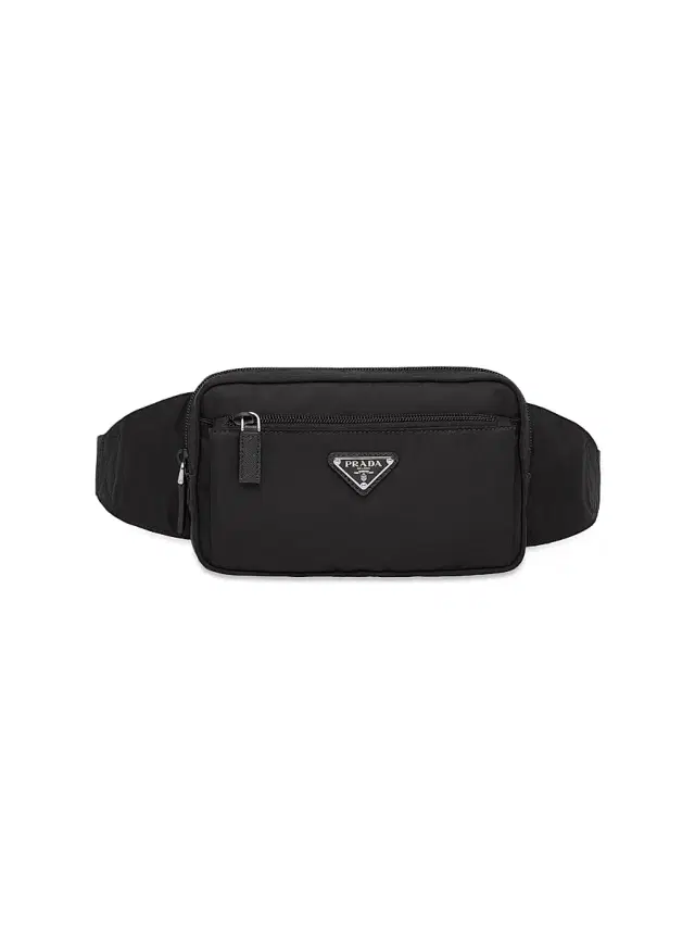 Prada Men's Re-Nylon and Saffiano Leather Belt Bag - Black
