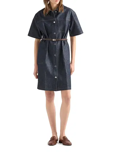 Prada Women's Belted Denim Dress | Thumbnail 7 Prada Women's Belted Denim Dress | Thumbnail 7