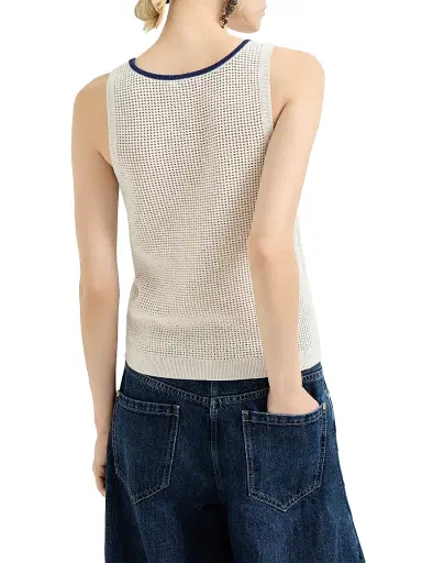 Brunello Cucinelli Women's Cotton Net Knit Top | Thumbnail 3 Brunello Cucinelli Women's Cotton Net Knit Top | Thumbnail 3