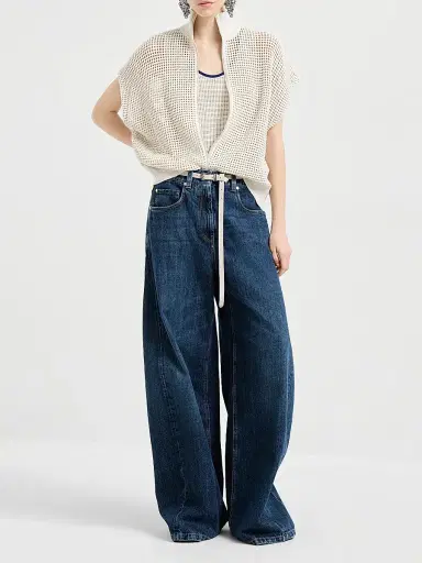 Brunello Cucinelli Women's Cotton Net Knit Top | Thumbnail 6 Brunello Cucinelli Women's Cotton Net Knit Top | Thumbnail 6