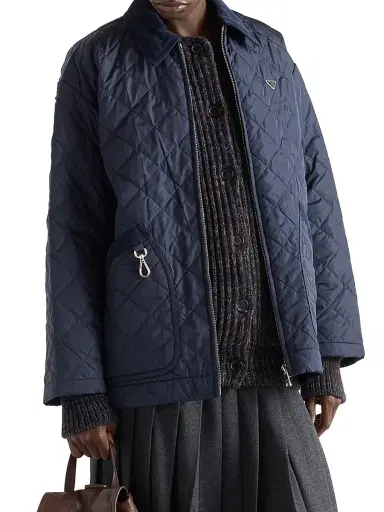 Prada Women's Re-Nylon Blouson Jacket - Blue | Thumbnail 2 Prada Women's Re-Nylon Blouson Jacket - Blue | Thumbnail 2