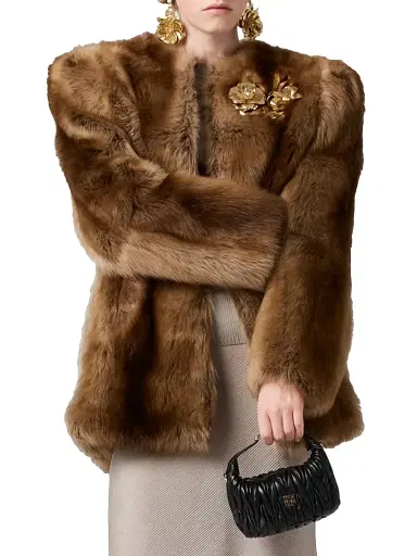 Miu Miu Women's Shearling Coat - Brown - Size 4 | Thumbnail 2 Miu Miu Women's Shearling Coat - Brown - Size 4 | Thumbnail 2