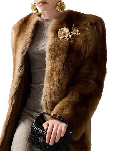 Miu Miu Women's Shearling Coat - Brown - Size 4 | Thumbnail 4 Miu Miu Women's Shearling Coat - Brown - Size 4 | Thumbnail 4