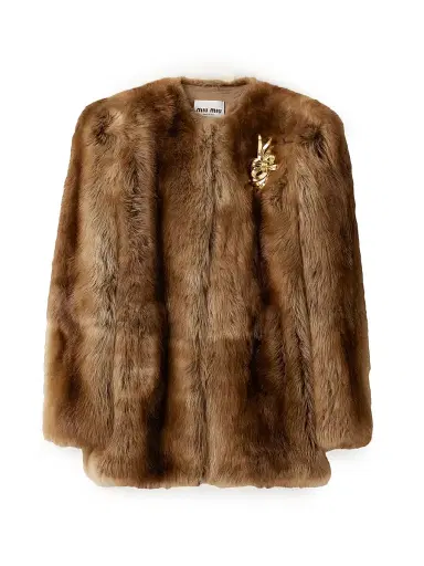 Miu Miu Women's Shearling Coat - Brown - Size 4 | Thumbnail 1 Miu Miu Women's Shearling Coat - Brown - Size 4 | Thumbnail 1