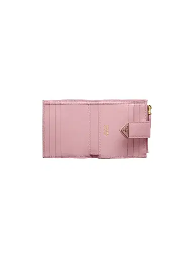 Prada Women's Small Saffiano and Smooth Leather Wallet - Baby Pink | Thumbnail 2 Prada Women's Small Saffiano and Smooth Leather Wallet - Baby Pink | Thumbnail 2