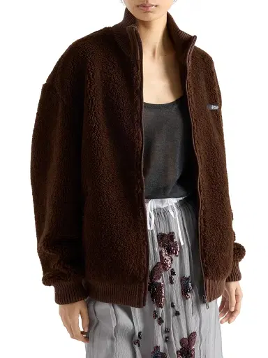 Prada Women's Fleece Jacket - Brown | Thumbnail 3 Prada Women's Fleece Jacket - Brown | Thumbnail 3