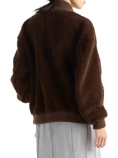 Prada Women's Fleece Jacket - Brown | Thumbnail 4 Prada Women's Fleece Jacket - Brown | Thumbnail 4