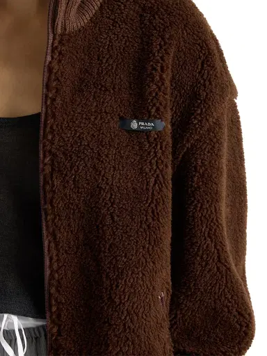 Prada Women's Fleece Jacket - Brown | Thumbnail 6 Prada Women's Fleece Jacket - Brown | Thumbnail 6