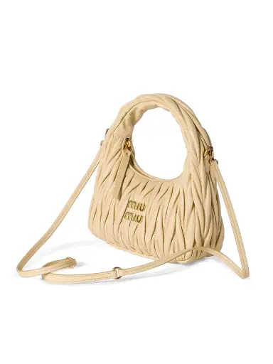 Miu Miu Women's Wander Matelassé Nappa Leather Hobo Bag | Thumbnail 2 Miu Miu Women's Wander Matelassé Nappa Leather Hobo Bag | Thumbnail 2