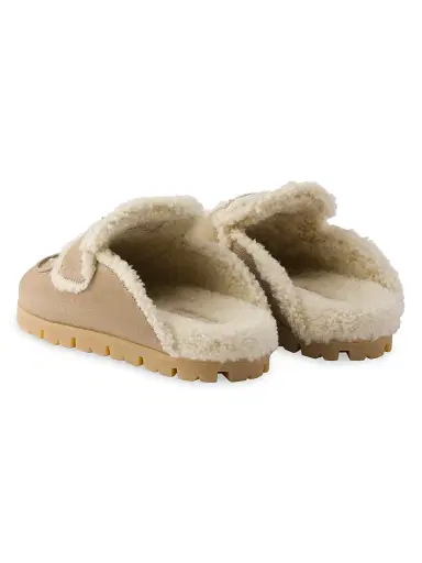 Prada Women's Suede and Shearling Mules - Beige Khaki - Size 11.5 | Thumbnail 3 Prada Women's Suede and Shearling Mules - Beige Khaki - Size 11.5 | Thumbnail 3