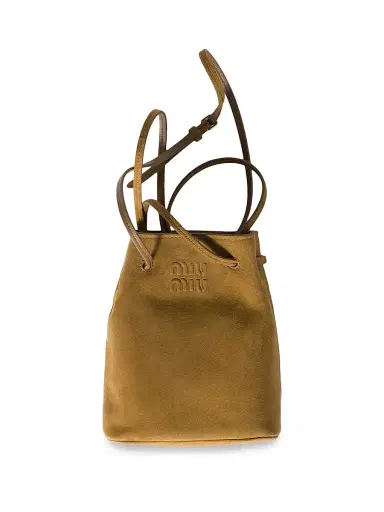 Miu Miu Women's Suede Pouch - Light Brown | Thumbnail 1