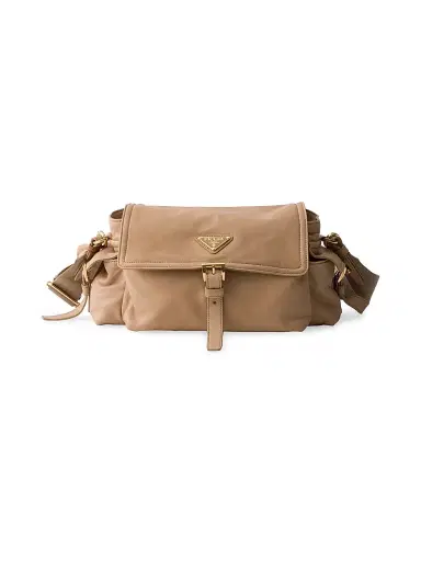 Prada Women's Medium Explore Nappa Leather Shoulder Bag with Flap - Beige | Thumbnail 1