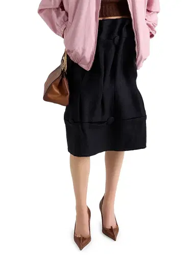 Prada Women's Chevron Wool Midi Skirt - Blue | Thumbnail 2
