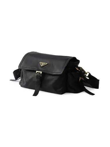 Prada Women's Medium Explore Nappa Leather Shoulder Bag with Flap - Black | Thumbnail 2 Prada Women's Medium Explore Nappa Leather Shoulder Bag with Flap - Black | Thumbnail 2