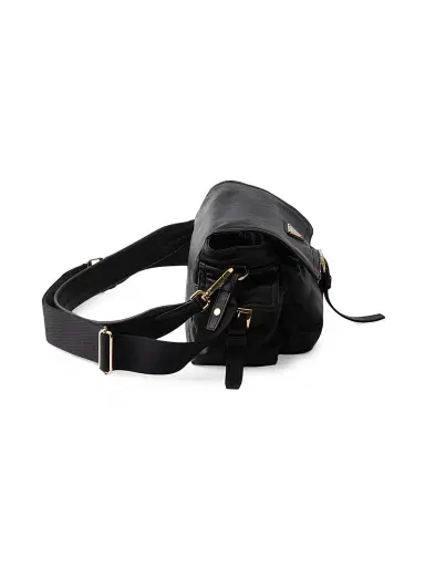 Prada Women's Medium Explore Nappa Leather Shoulder Bag with Flap - Black | Thumbnail 4 Prada Women's Medium Explore Nappa Leather Shoulder Bag with Flap - Black | Thumbnail 4