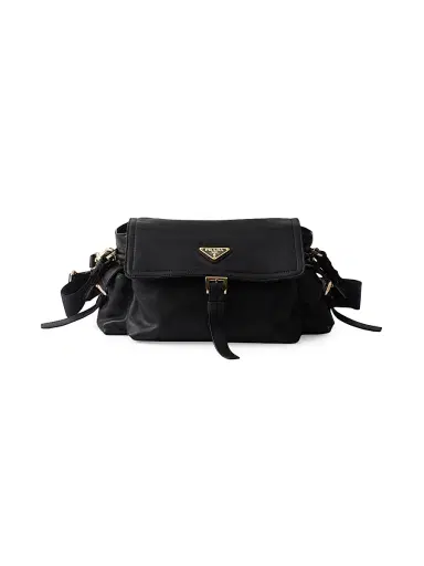 Prada Women's Medium Explore Nappa Leather Shoulder Bag with Flap - Black | Thumbnail 1 Prada Women's Medium Explore Nappa Leather Shoulder Bag with Flap - Black | Thumbnail 1