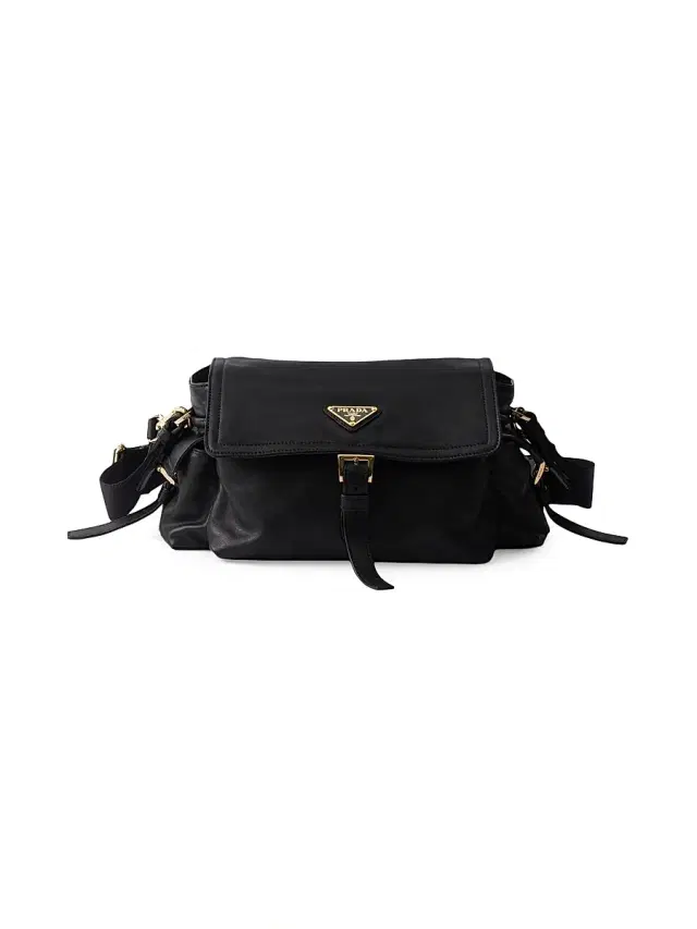 Prada Women's  Explore Nappa Leather Shoulder Bag with Flap - Black