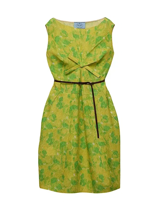 Women's Floral Print Cloquet Dress - Yellow