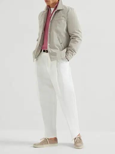 Brunello Cucinelli Men's Cashmere Sweater with Half Zip - Coral | Thumbnail 6