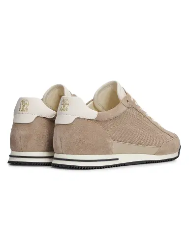 Brunello Cucinelli Men's Textured Suede Low-Top Sneakers - Brown - Size 9 | Thumbnail 3