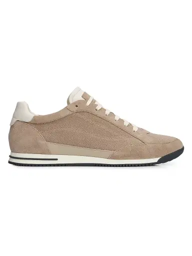 Brunello Cucinelli Men's Textured Suede Low-Top Sneakers - Brown - Size 9 | Thumbnail 1