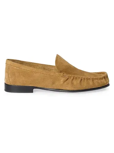 Miu Miu Women's Suede Loafers - Beige | Thumbnail 1 Miu Miu Women's Suede Loafers - Beige | Thumbnail 1