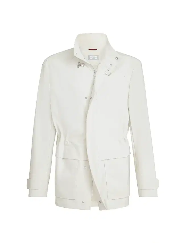 Brunello Cucinelli Men's Bonded Nylon Unlined Field Jacket - Off White