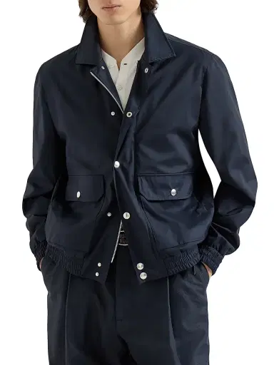 Brunello Cucinelli Men's Bonded Silk and Virgin Wool Outerwear Jacket | Thumbnail 2 Brunello Cucinelli Men's Bonded Silk and Virgin Wool Outerwear Jacket | Thumbnail 2