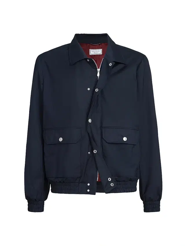 Brunello Cucinelli Men's Bonded Silk and Virgin Wool Outerwear Jacket
