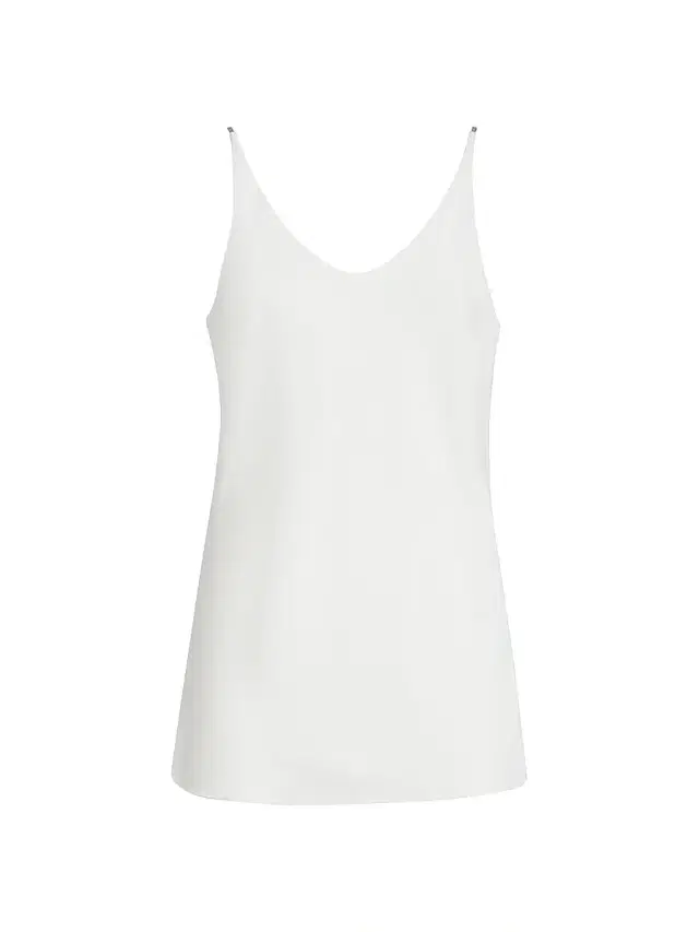Brunello Cucinelli Women's Sable Silk Crepe Top with Shiny Strap - White