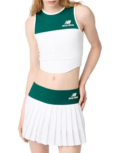Miu Miu Women's New Balance x with Coco Gauff Stretch Technical Jersey Top - White Multi - Size XL | Thumbnail 2 Miu Miu Women's New Balance x with Coco Gauff Stretch Technical Jersey Top - White Multi - Size XL | Thumbnail 2