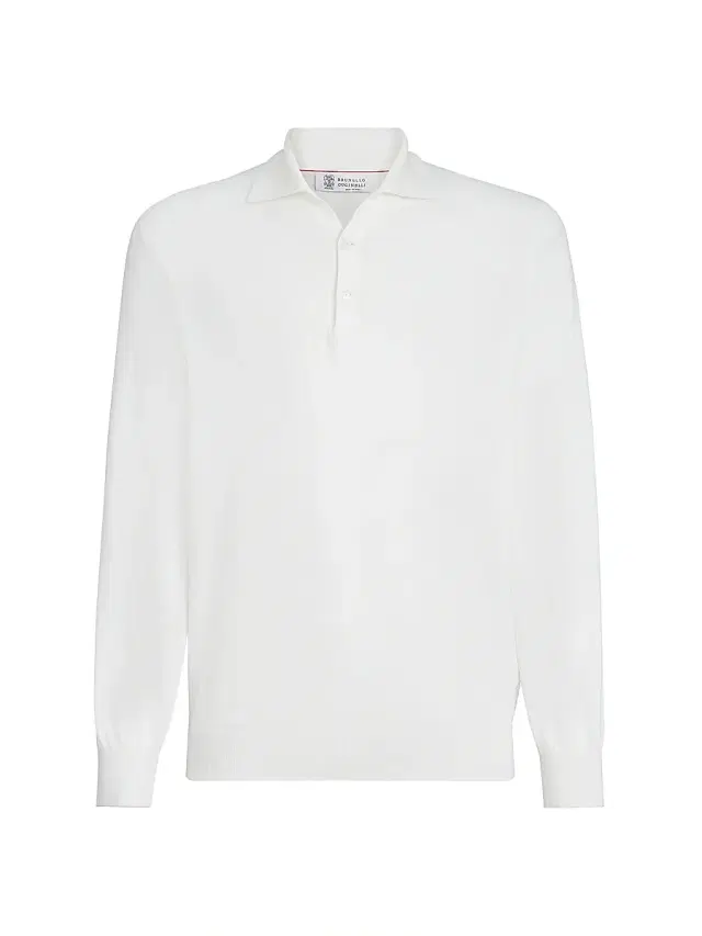 Brunello Cucinelli Men's Cotton Lightweight Knit Polo Shirt
