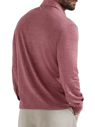 Brunello Cucinelli Men's Linen and Cotton Mélange Jersey Long Sleeve Polo Shirt - Coral - Size XXL | Thumbnail 3 Brunello Cucinelli Men's Linen and Cotton Mélange Jersey Long Sleeve Polo Shirt - Coral - Size XXL | Thumbnail 3