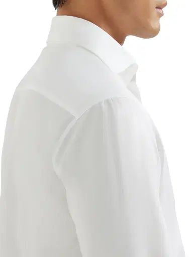 Brunello Cucinelli Men's Twill Slim Fit Shirt with Spread Collar | Thumbnail 4