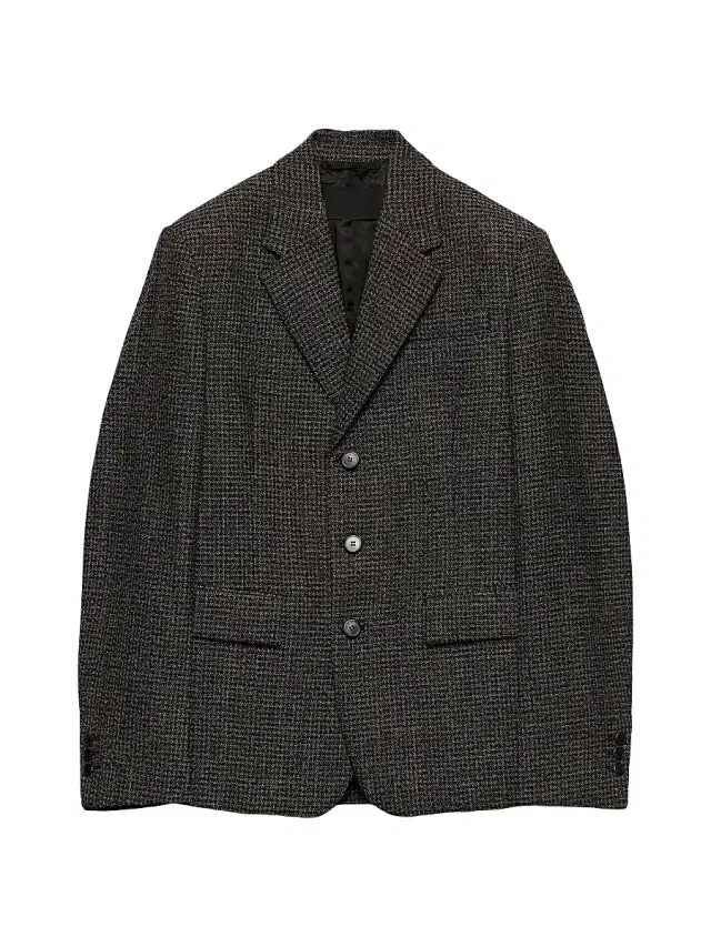 Men's Single-Breasted Wool Jacket - Black