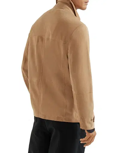 Brunello Cucinelli Men's Suede Unlined Field Jacket | Thumbnail 3