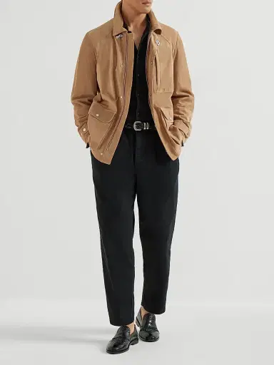 Brunello Cucinelli Men's Suede Unlined Field Jacket | Thumbnail 6